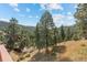 Picturesque backyard showcasing lush greenery and panoramic views of the surrounding forest and serene landscape at 6904 Sprucedale Park Way, Evergreen, CO 80439