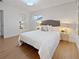 Bright bedroom features wood floors, neutral walls, and large windows, with a queen bed at 9639 W 63Rd Pl, Arvada, CO 80004