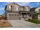 Classic two-story home with a front porch and a two-car garage, perfect for Gathering living at 821 Boulder Peak Ave, Erie, CO 80516