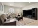 Cozy living room with comfortable sofa, media center, and neutral decor at 9915 E 162Nd Pl, Brighton, CO 80602