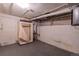 Unfinished basement featuring open space, plumbing, and electrical connections, ready for customization at 132 Delaware St, Denver, CO 80223