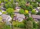 An aerial view shows a beautiful property with mature trees and a well-manicured lawn at 6898 W Nova Dr, Littleton, CO 80128