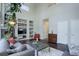 Cozy living room with a fireplace, built-in shelves, and comfortable seating, creating a welcoming atmosphere at 5757 W Alamo Dr, Littleton, CO 80123