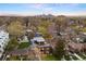 Stunning aerial view of modern home in mature neighborhood, with city skyline in background at 2838 Tennyson St, Denver, CO 80212