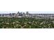 Expansive aerial view of a city skyline and residential area filled with mature trees at 2838 Tennyson St, Denver, CO 80212