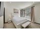 Relaxing bedroom with a cozy bed, bright windows and a picturesque view of the snowy outdoors at 55 Blue Flag Dr, Breckenridge, CO 80424