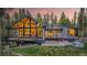 Modern mountain home with large windows and a deck overlooking a serene wooded setting at 55 Blue Flag Dr, Breckenridge, CO 80424