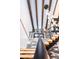 View from above of a striking staircase featuring a modern design with wood and steel at 55 Blue Flag Dr, Breckenridge, CO 80424