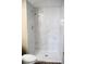 Modern bathroom with white-tiled shower at 875 S Quebec St # 25, Denver, CO 80247
