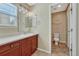 This bathroom has a single sink vanity and a toilet room at 5078 Zion Ct, Castle Rock, CO 80109