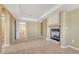 Living room area with fireplace and carpeted flooring at 5078 Zion Ct, Castle Rock, CO 80109