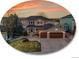 Beautiful two-story home featuring a well-manicured lawn, mature trees, and a two-car garage under a colorful sky at 9845 Glenstone Trl, Highlands Ranch, CO 80130