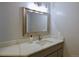 Bathroom vanity with modern lighting, stone countertops, and modern sink fixtures at 2737 N Marion St, Denver, CO 80205