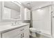 Modern bathroom with white subway tile shower at 13800 E Marina Dr # 210, Aurora, CO 80014