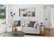 Bright living room featuring modern decor, stylish couch, artwork, and wood floors, creating a cozy and inviting space at 290 Beryl Way, Broomfield, CO 80020