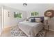 Cozy bedroom with hardwood flooring, a large window, and neutral decor at 3384 W Arlington Ave, Littleton, CO 80123