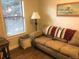 This living room has natural light and a comfortable couch at 7665 E Eastman Ave # 110C, Denver, CO 80231