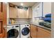 Laundry room with washer, dryer, and built-in cabinets at 3039 W 22Nd Ave, Denver, CO 80211