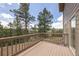 Deck with great mountain views is ideal for entertaining or relaxing at 8724 Armadillo Trl, Evergreen, CO 80439
