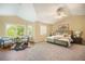 Bright bedroom with a vaulted ceiling, stylish furnishings, large windows, and a sitting area for relaxation at 19096 W 53Rd Pl, Golden, CO 80403