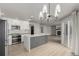 Modern kitchen features sleek countertops, stainless steel appliances, island, and great views at 664 Clarendon Dr, Longmont, CO 80504