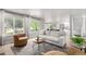 Bright and airy living room with large windows, modern decor, and seamless flow to the kitchen at 664 Clarendon Dr, Longmont, CO 80504