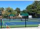 Community tennis courts with shaded benches and well-maintained blue surface at 7867 S Poplar Way, Centennial, CO 80112