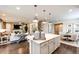 Open concept kitchen featuring a large island, connecting to the dining and living area at 350 Vista Cliff Cir, Castle Rock, CO 80104