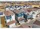 Aerial view of modern townhomes showcasing a well-planned community layout and design at 5738 Urban Ctr, Arvada, CO 80002