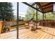 Spacious wood deck featuring patio seating and views of the backyard at 2520 S Race St, Denver, CO 80210
