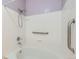 A clean shower/tub combination featuring white subway tiles and chrome fixtures at 2985 Blue Sky Cir # 7-107, Erie, CO 80516