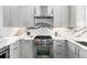 Modern kitchen features stainless appliances, grey cabinetry, and light countertops at 4243 E 8Th Ave, Denver, CO 80220
