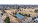 Aerial view of the community park and the city in the background at 120 S Locust St, Denver, CO 80224