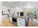 Modern kitchen with stainless steel appliances and expansive windows at 5370 Pine Ridge Rd, Golden, CO 80403