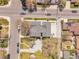 Overhead aerial view of the property, showing the parking area and landscaping at 1303 Jersey St, Denver, CO 80220
