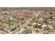 Home's location near shopping and other amenities from a high aerial view at 1303 Jersey St, Denver, CO 80220