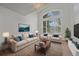 Bright living room featuring a large window, plush seating, and stylish decor, for relaxation at 18168 E Caley Cir, Aurora, CO 80016