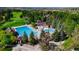 Aerial view of the community pool and park area showing the landscape at 23426 E Ottawa Dr, Aurora, CO 80016