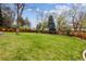 Spacious backyard features a well-maintained lawn, mature trees, and privacy fencing at 6247 S Locust St, Centennial, CO 80111