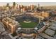 Panoramic aerial view of Coors Field with downtown Denver in the background, showcasing the stadium's prime location at 3100 Huron St # 4Q, Denver, CO 80202