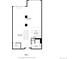 Detailed floor plan highlighting the kitchen, living room, dining area, and bathroom layout at 3100 Huron St # 4Q, Denver, CO 80202