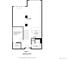 Detailed floor plan highlighting the kitchen, living room, dining area, and bathroom layout at 3100 Huron St # 4Q, Denver, CO 80202