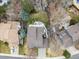 Birds eye view featuring backyard patio with furniture, mature trees, and overall lot layout at 1123 E 132Nd Way, Thornton, CO 80241