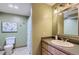 Basement bathroom with shower and updated vanity at 7350 Fremont Pl, Larkspur, CO 80118