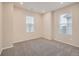 The bonus room offers neutral gray carpet and natural lighting at 553 Homestead Ave, Brighton, CO 80601