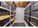 Organized storage room with labeled bins for efficient space utilization at 3383 S Boston Ct, Denver, CO 80231