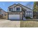 Charming two-story home with stone accents, a two-car garage, and well-maintained lawn in a suburban neighborhood at 5331 S Dunkirk Way, Centennial, CO 80015