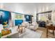 Bright living room featuring a large window, comfortable seating, modern décor, and open access to the kitchen area at 200 N Sherman St # 2, Denver, CO 80203