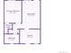 Floor plan illustrating the layout of the primary bedroom, living room, kitchen, and bathroom at 2955 N Gilpin St, Denver, CO 80205