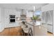 Modern kitchen featuring stainless steel appliances, an island with seating, and sleek white cabinetry at 1284 Tennyson St # 1, Denver, CO 80204